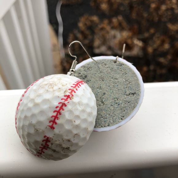 *HEAVY* Golf Ball Earrings - Picture 1 of 2